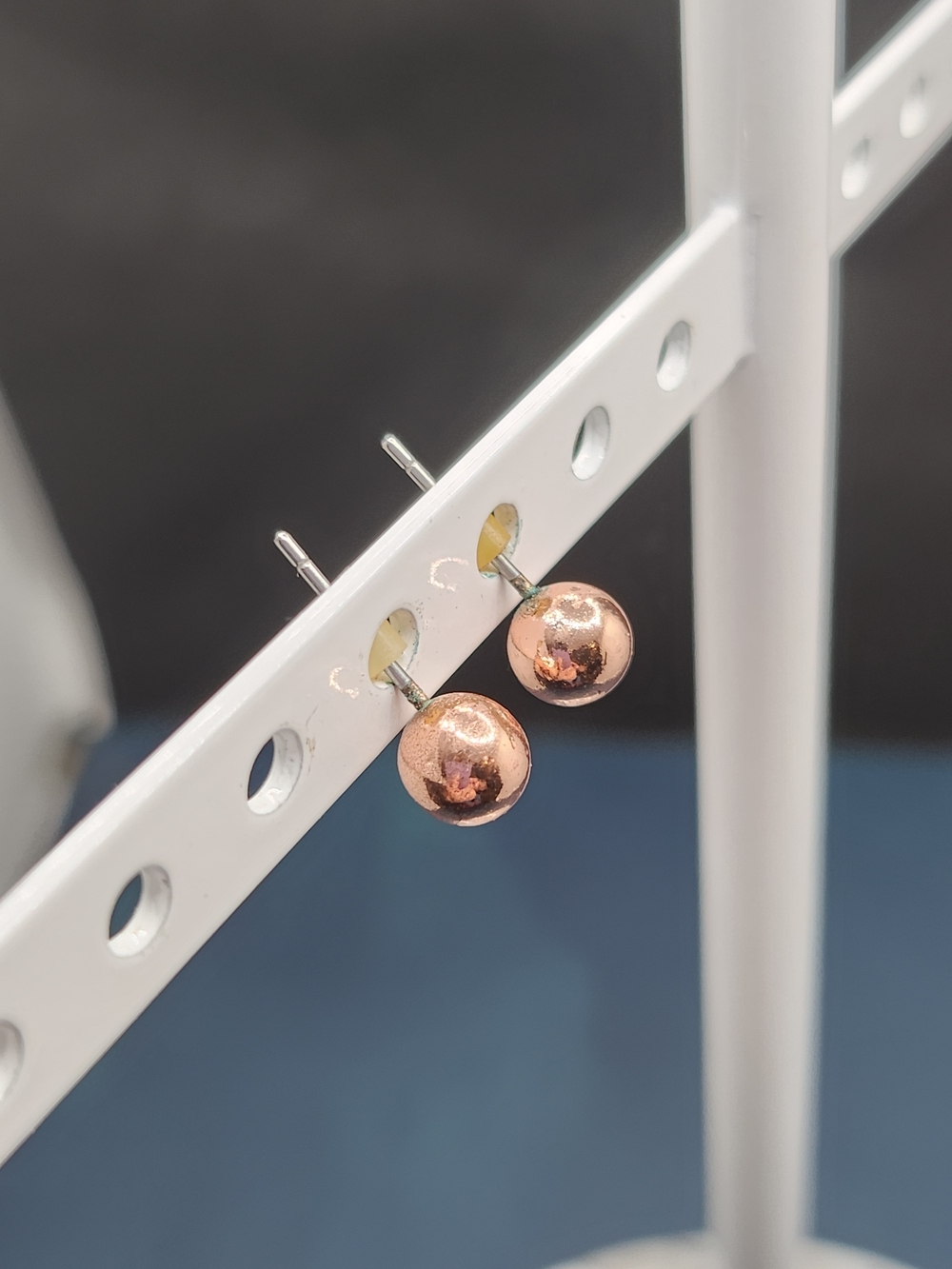 Rose Gold Ball Stud Earrings - Women Jewelry